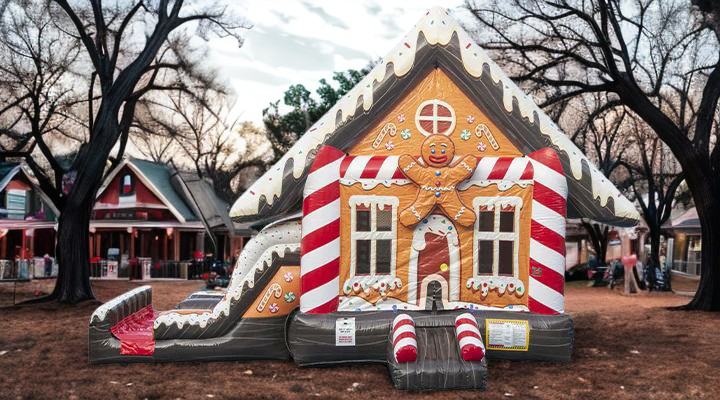 Gingerbread combo bounce house inflatable rental