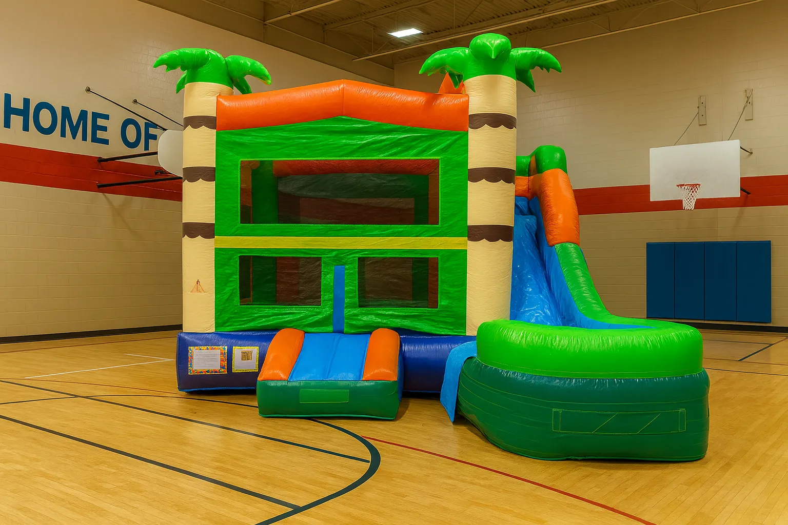 Kids enjoying our inflatable combo bounce house in Fort Worth.