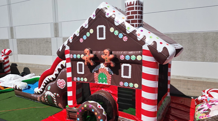 Gingerbread combo bounce house rental for the holidays