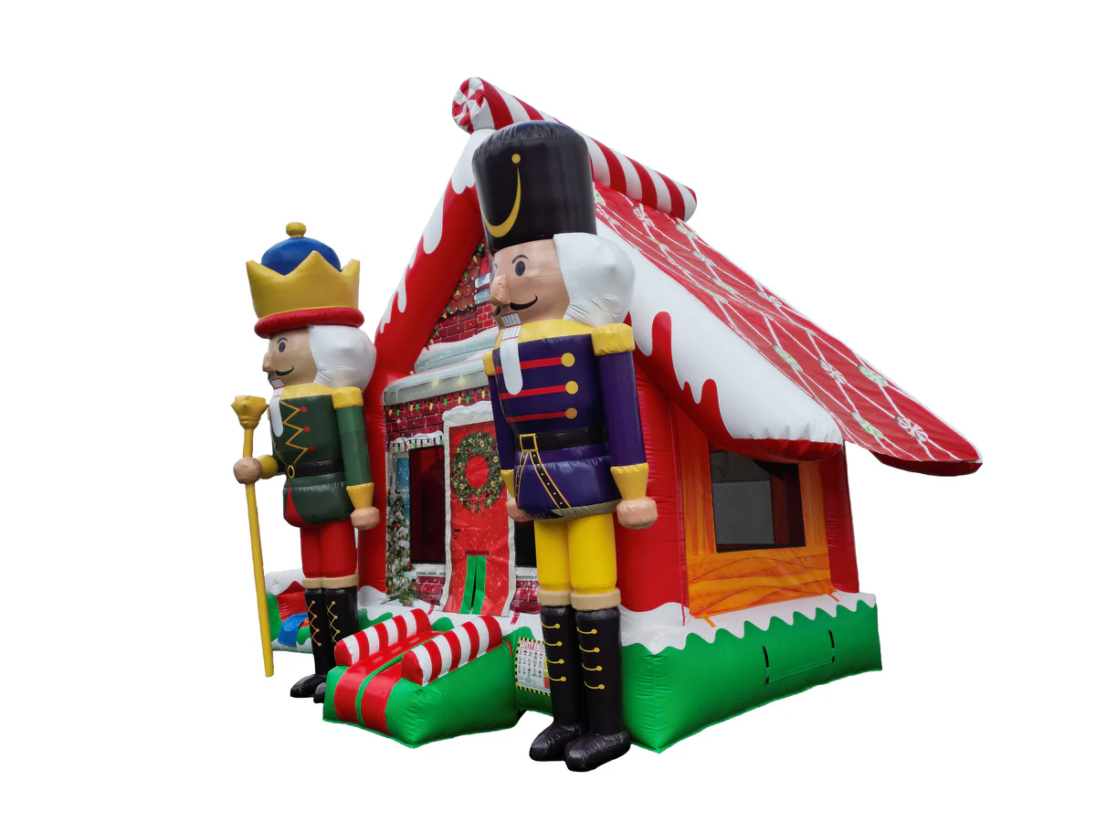 Nutcrcacker combo bounce house with a dual lane slide