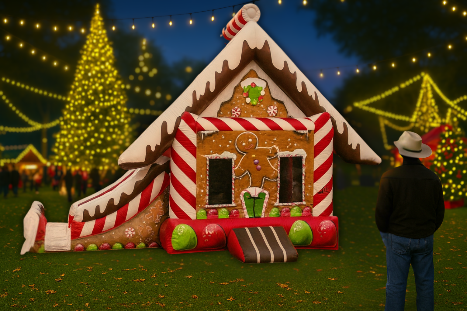 Gingerbread combo bounce house inflatable rental