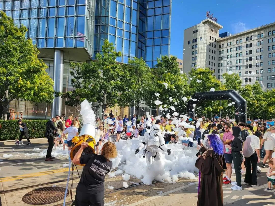 We deliver and setup foam machine rentals and foam parties for large foam party events.