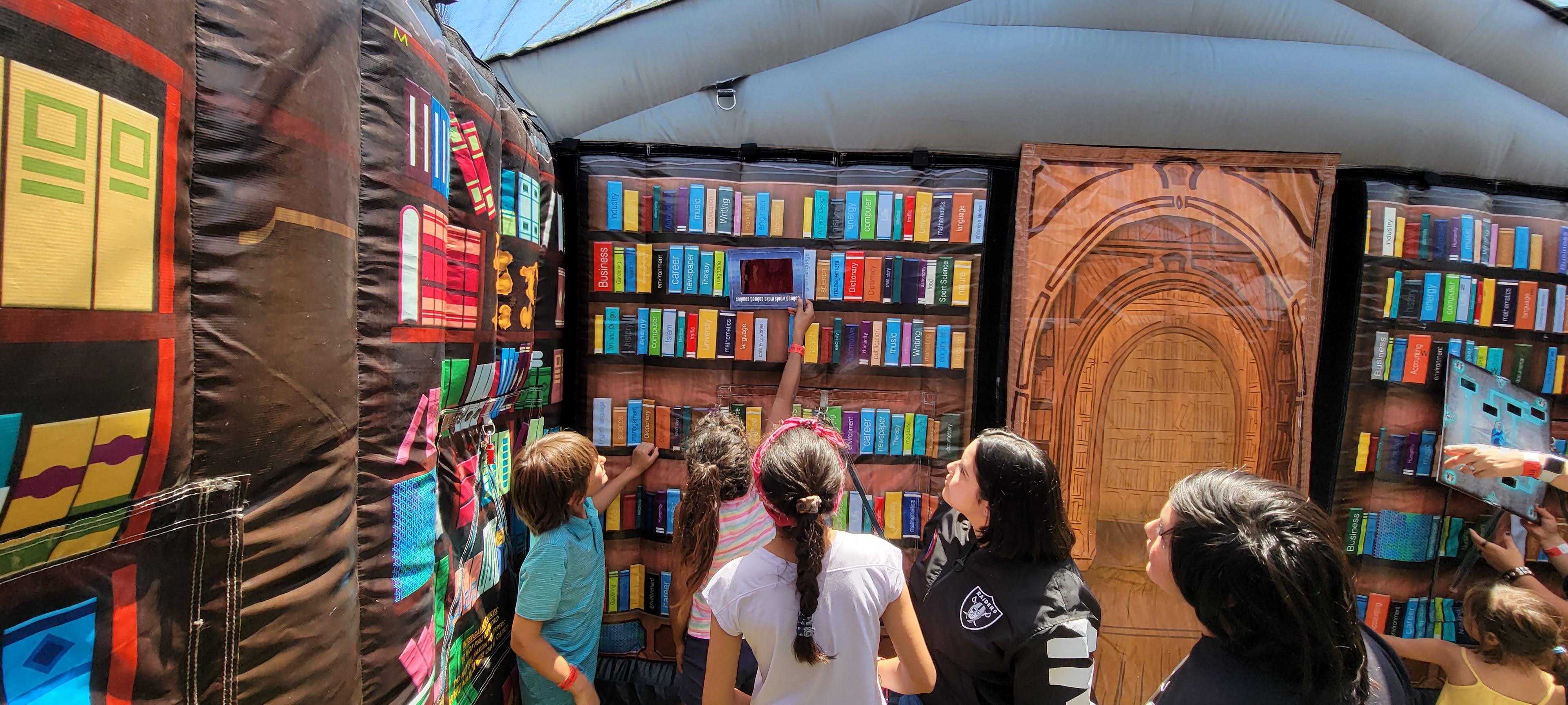 A popular canrival game called the escape room at a school event in Austin, TX.