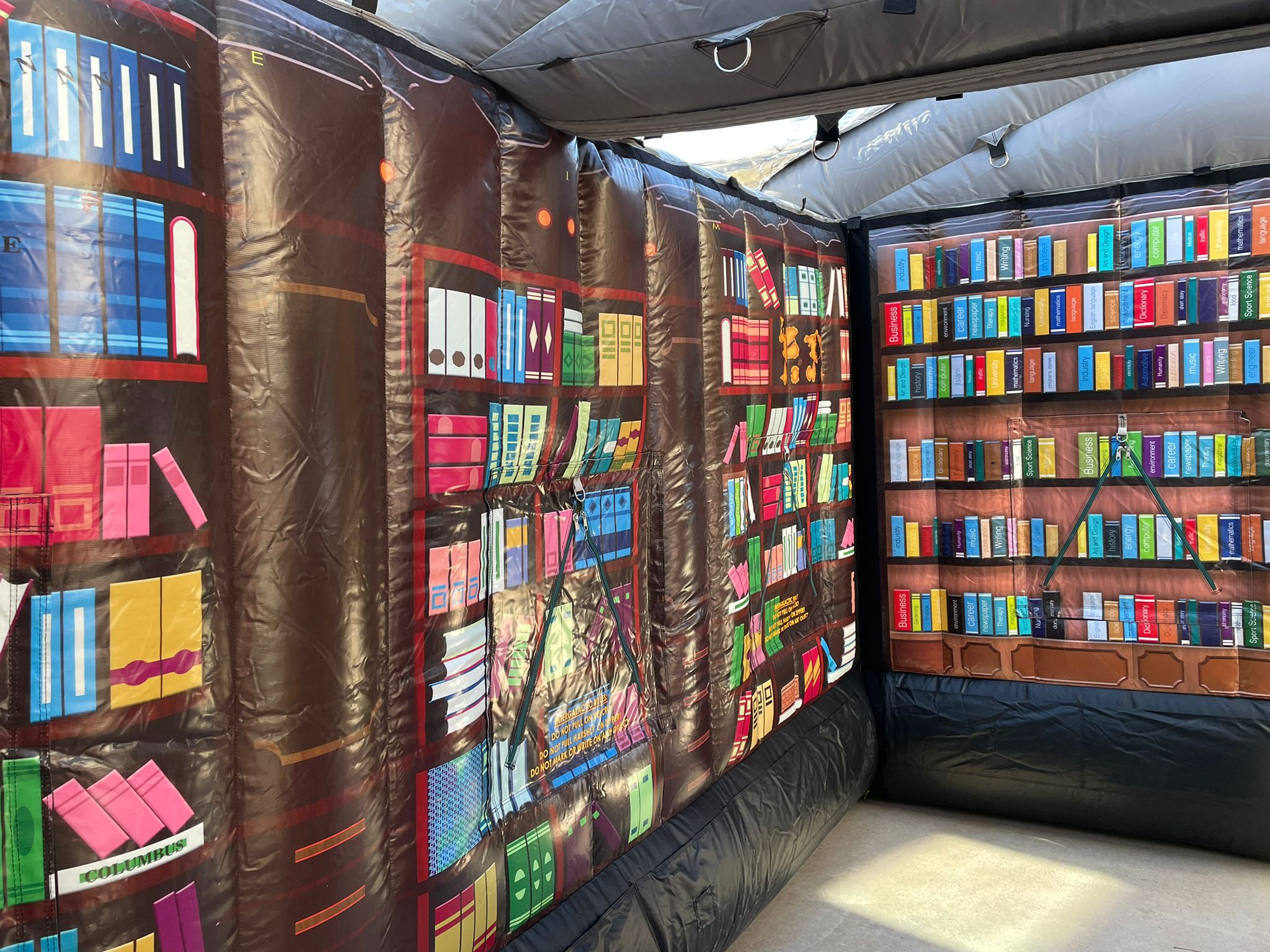 Kids running around playing with our escape room in Austin, TX.