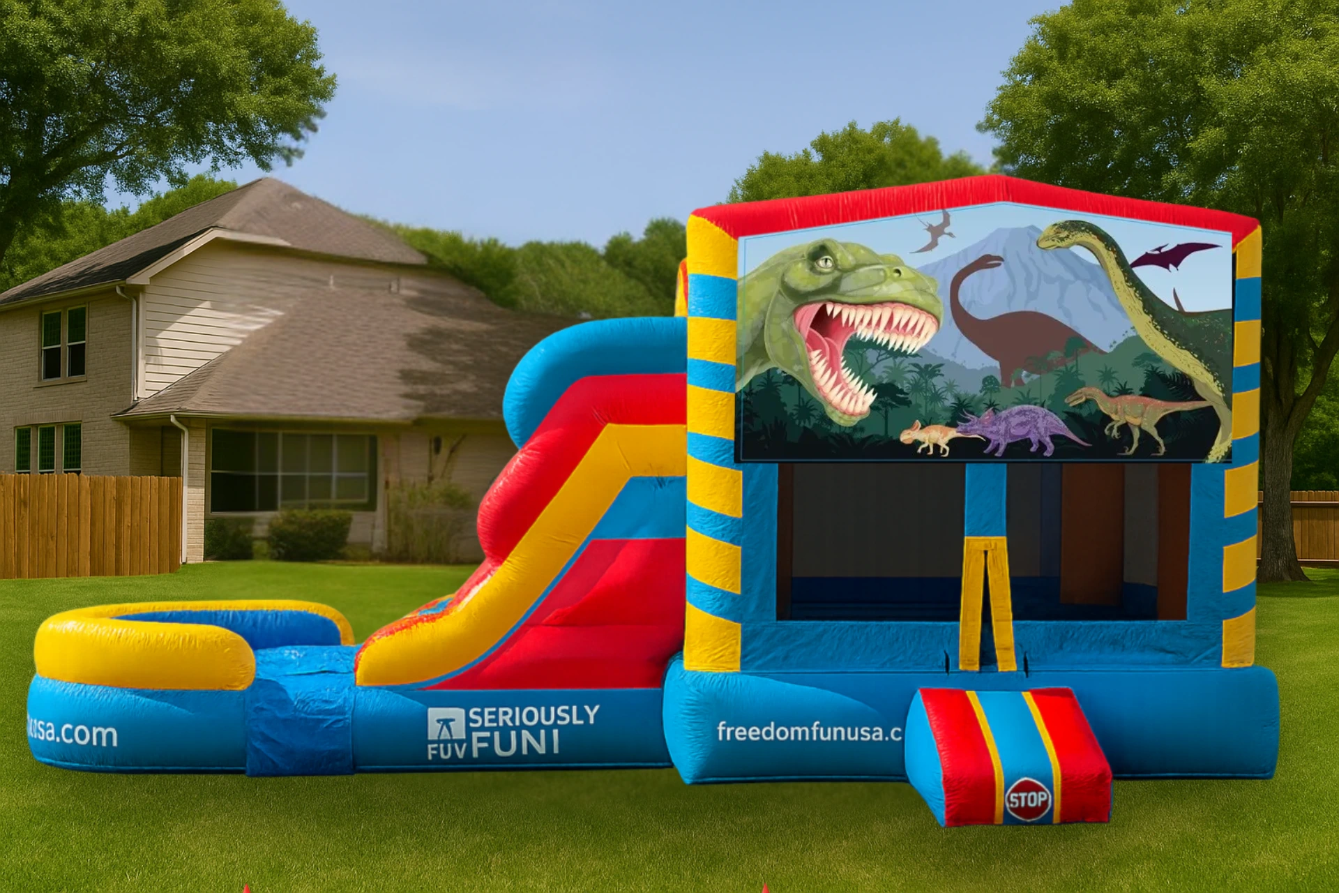 Freedom Fun USA is your one stop shop for bounce house waterslide rentals. Perfect for a bounce house birthday party or school event.