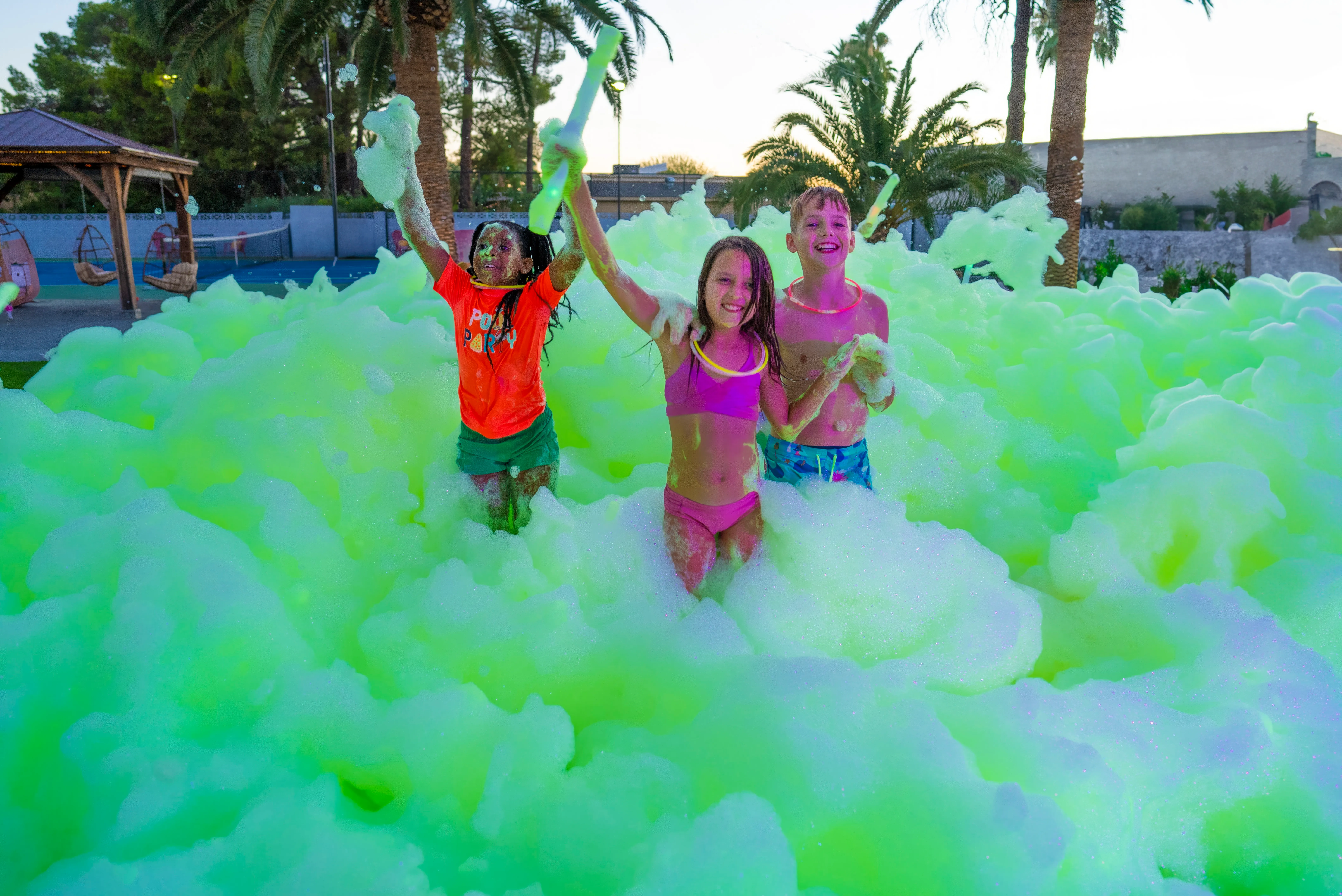 a glow foam machine party