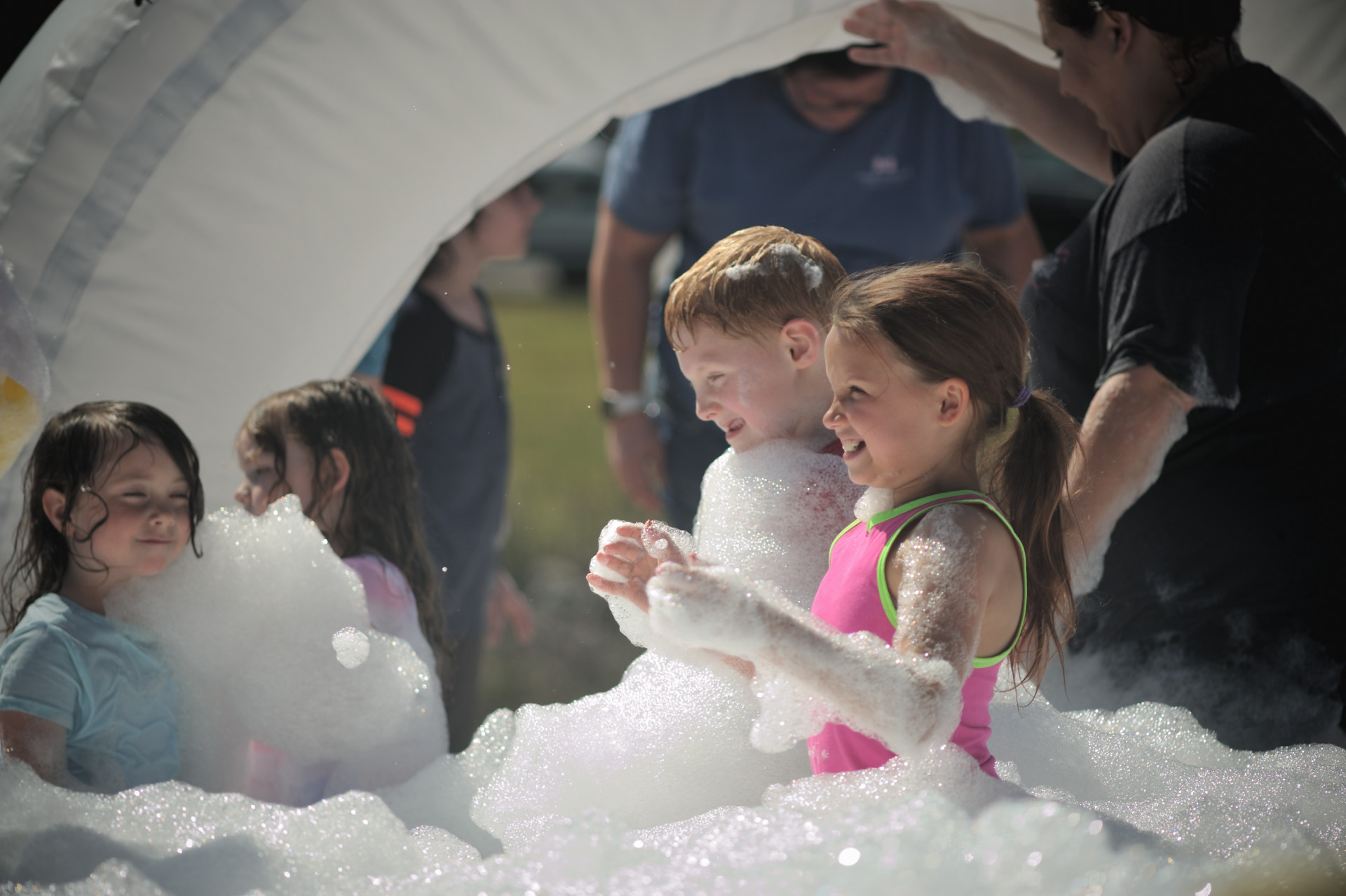 kids having fun with the foam cannon freedom fun usa foothills