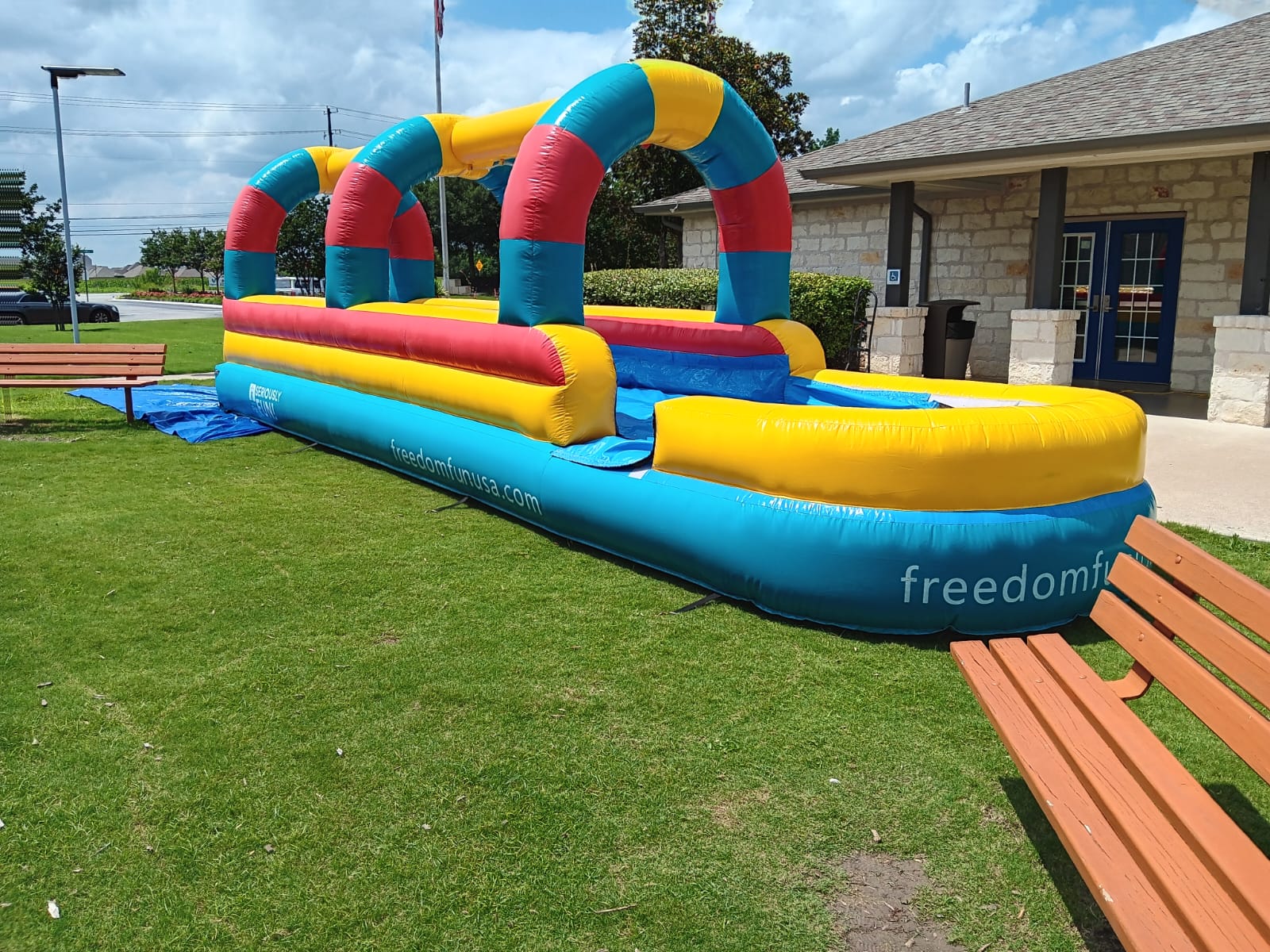 We deliver slip n slide rentals.