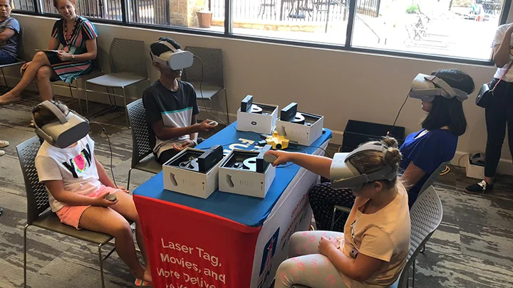 A Freedom Fun hosted vr party rental for kids at a school event.
