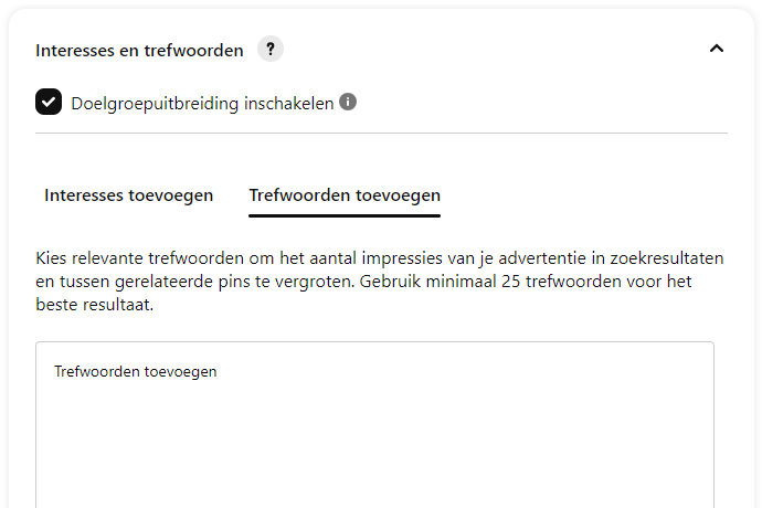 trefwoorden of zoekwoorden Pinterest
