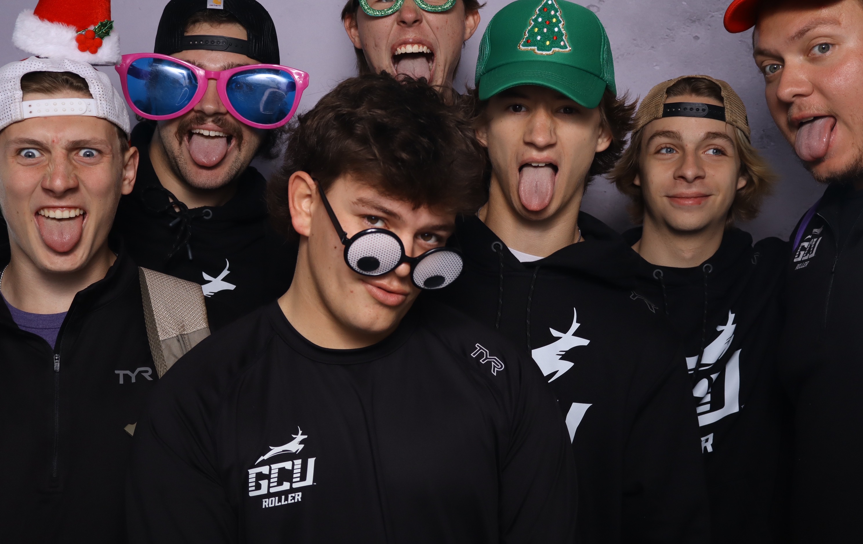 Sport team in the photo booth at Sky Harbor