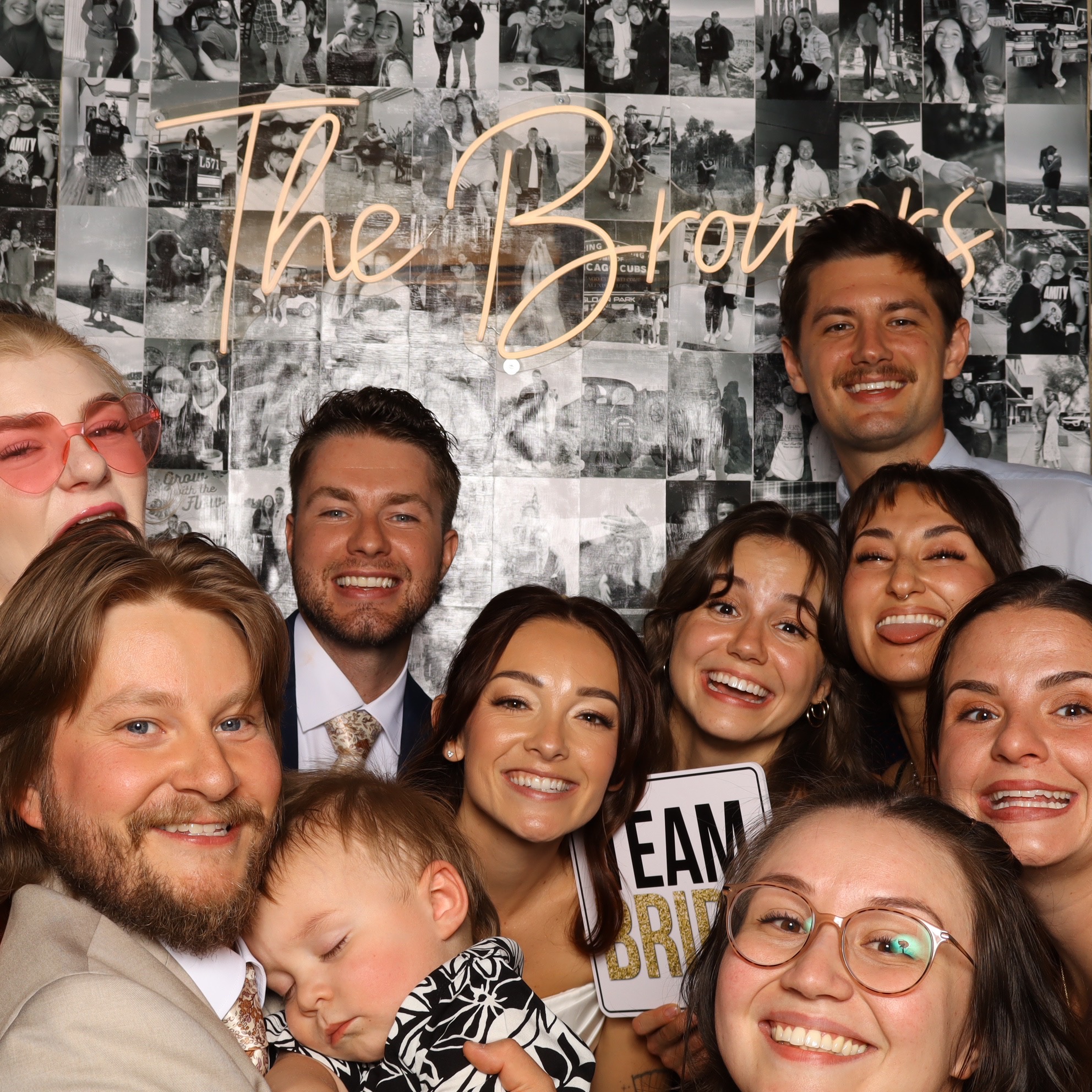 Studio quality wedding reception prints showing multi generational family fun by PartyPix Photo Booth in Mesa