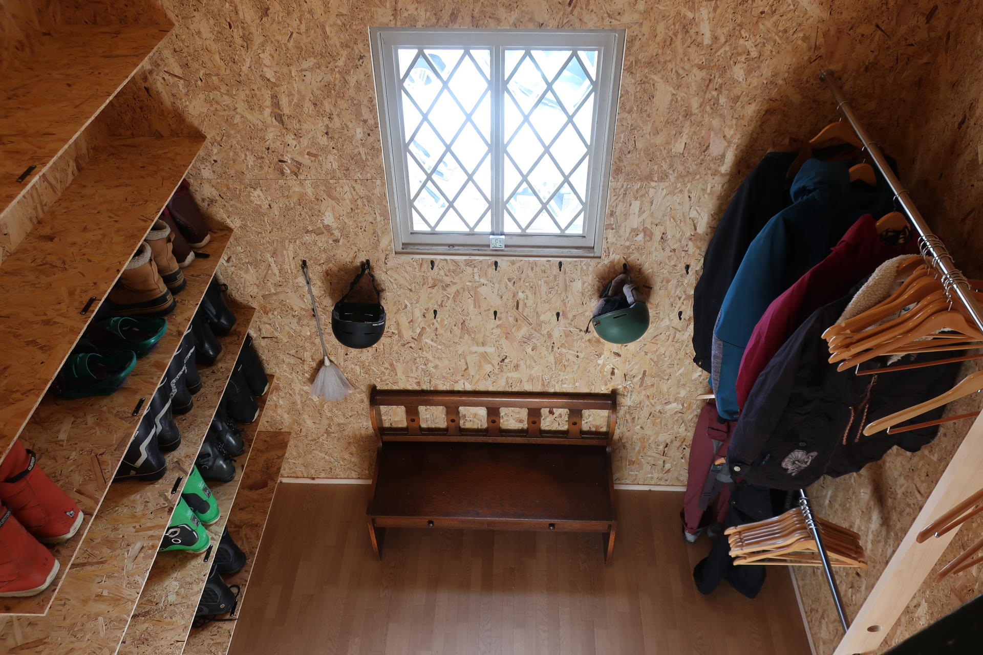 The dry room at Starfall Lodge