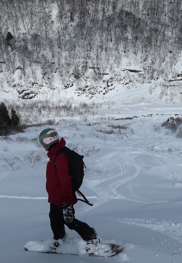 Ready to drop into the Happo Backcountry