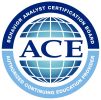 Logo of the Association for Continuing Education with a blue globe and the acronym ACE in the center.