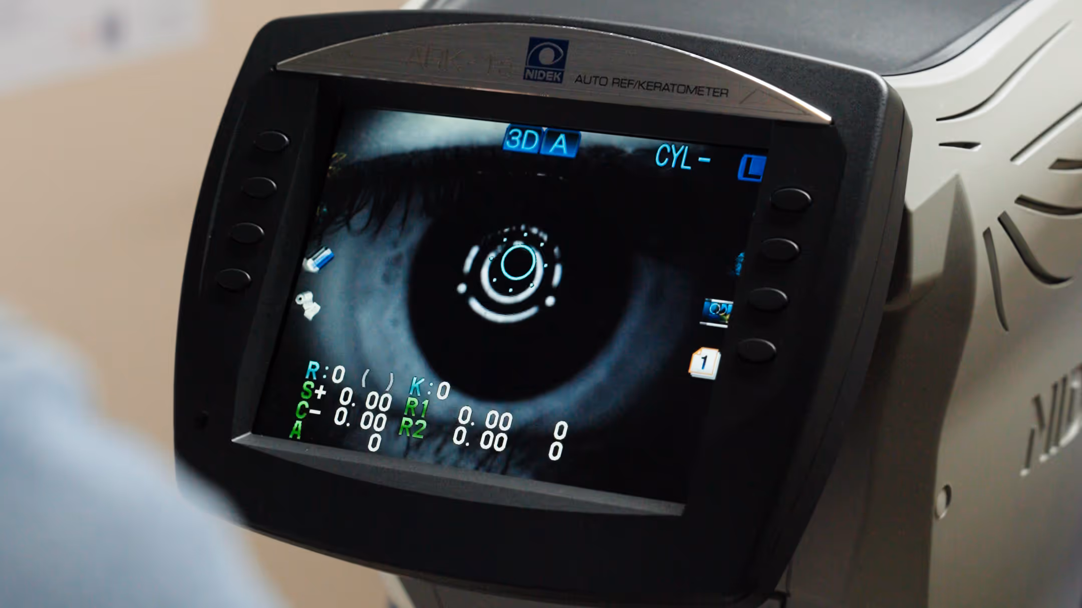 Eye exam machine display