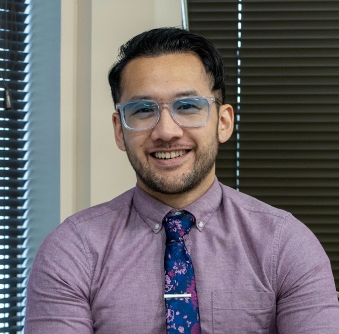 Dr. Jin looking clean in his clear Ray Ban frames with a blue-gradient fashion tint