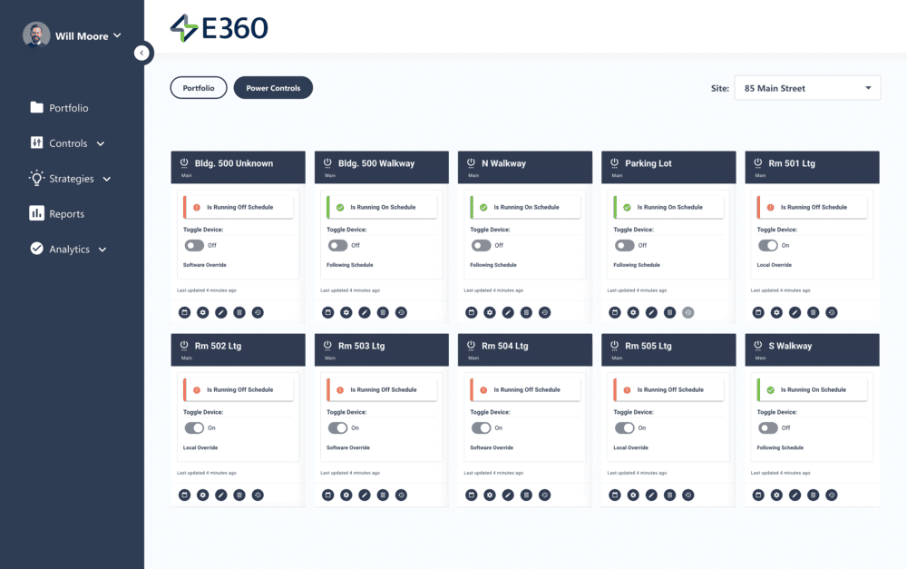 E360 Power Controls Dashboard