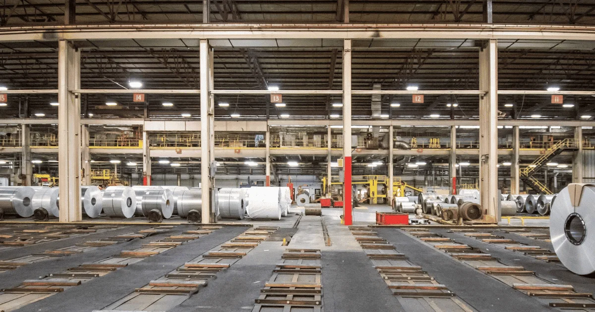 High-capacity steel and aluminum coil processing line at MSC’s Walbridge facility, enhanced with real-time energy insights from the E360 platform.