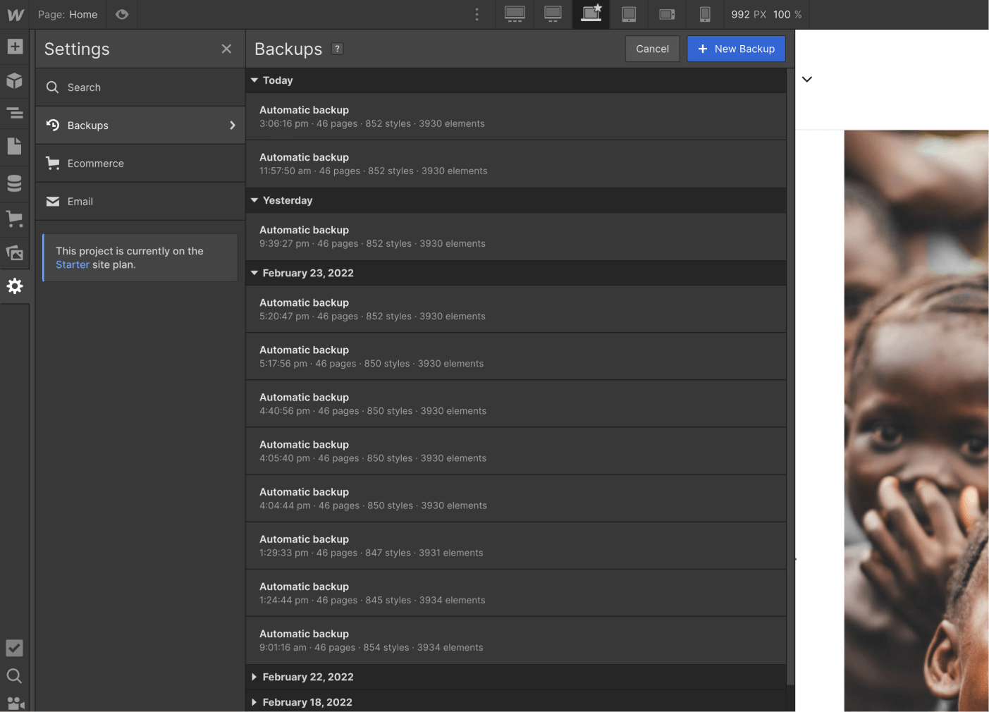 Backups - Philanthropy X Webflow Template