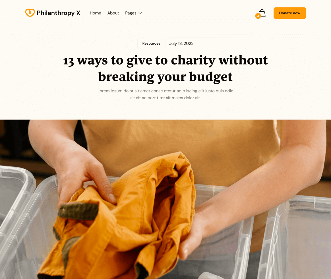 Philanthropy X - Blog Post page - Charity Webflow Template