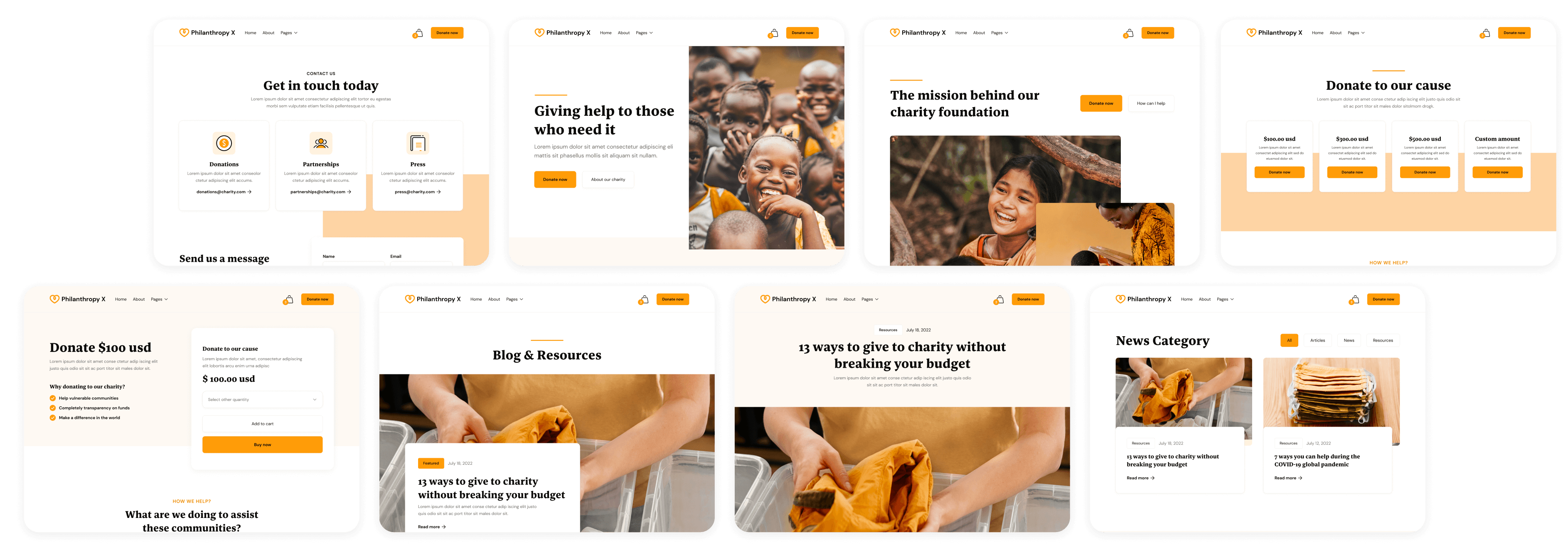 Philanthropy X - Buy now on Webflow - Charity Webflow Template