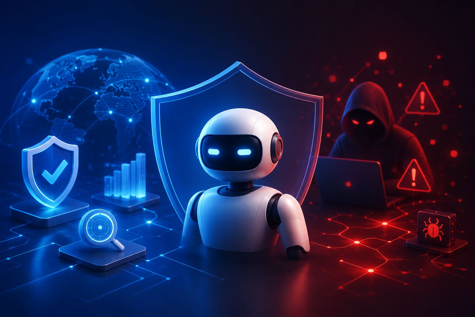 Autonomous AI agent protecting against cyber security threats