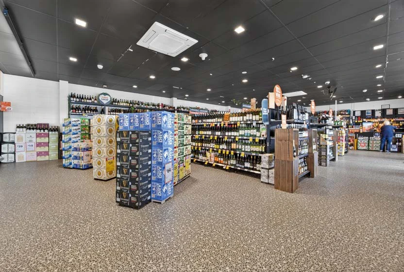Liquor store interior