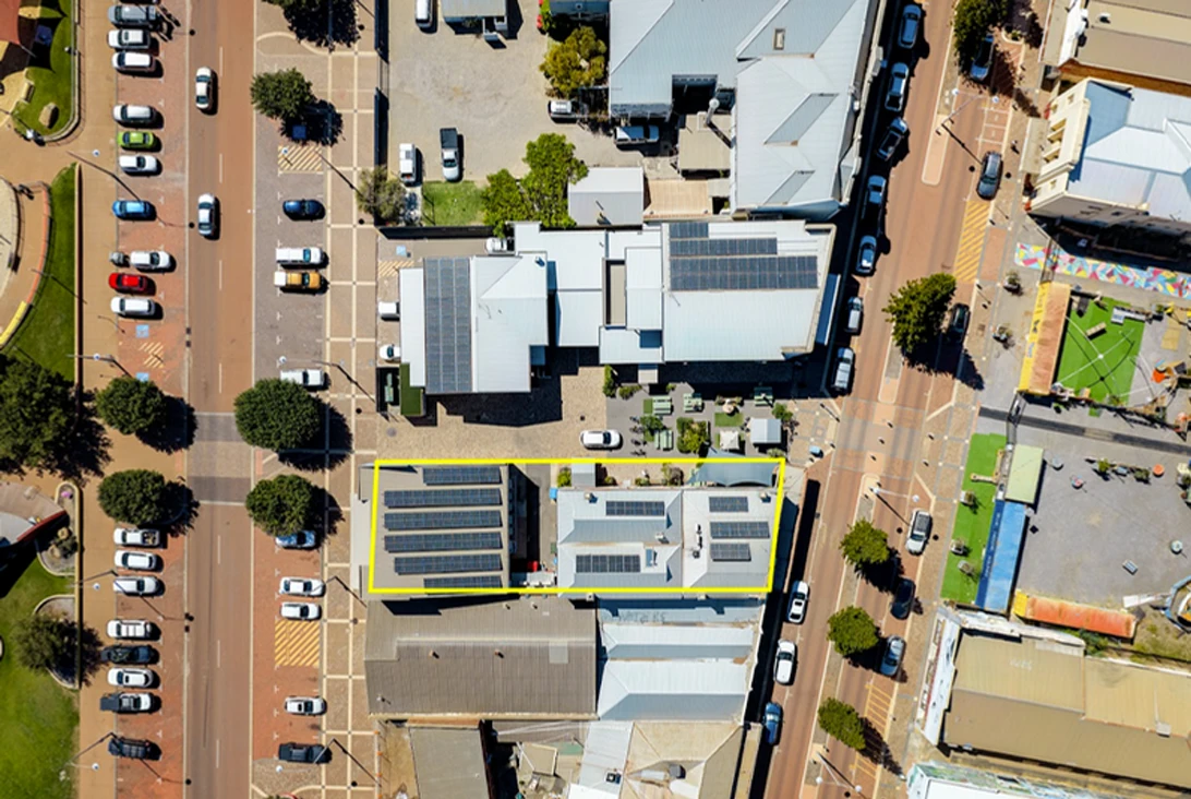 Overhead view of the property