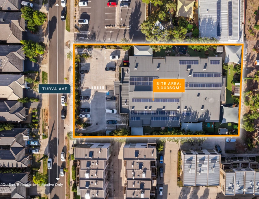 Site aerial showing the 3,003 sqm landholding