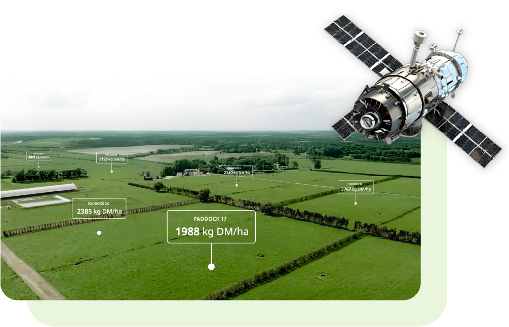 A phone displaying a map, and an overlay showing the amount of paddocks measured and estimated
