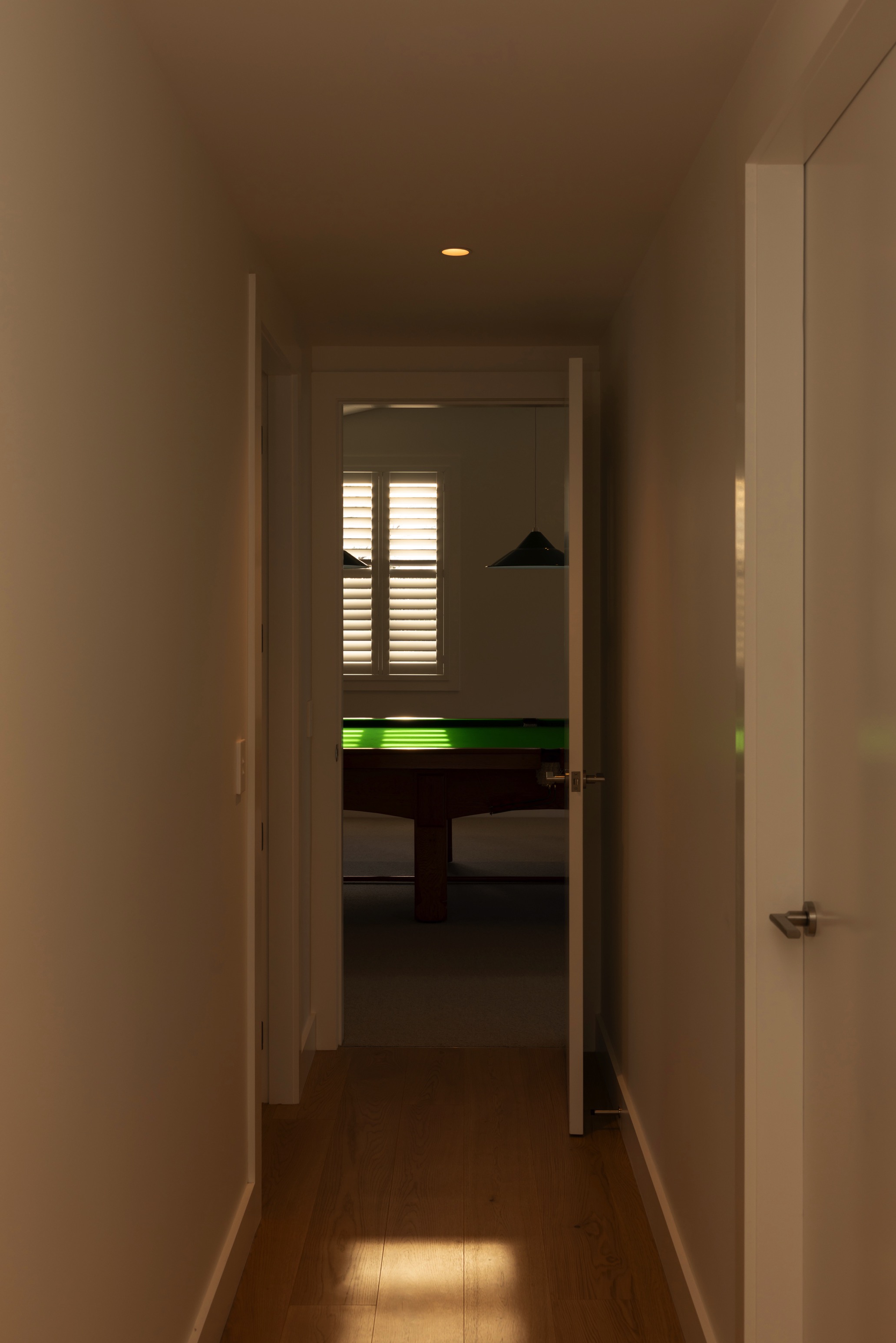 View of snooker room from hallway
