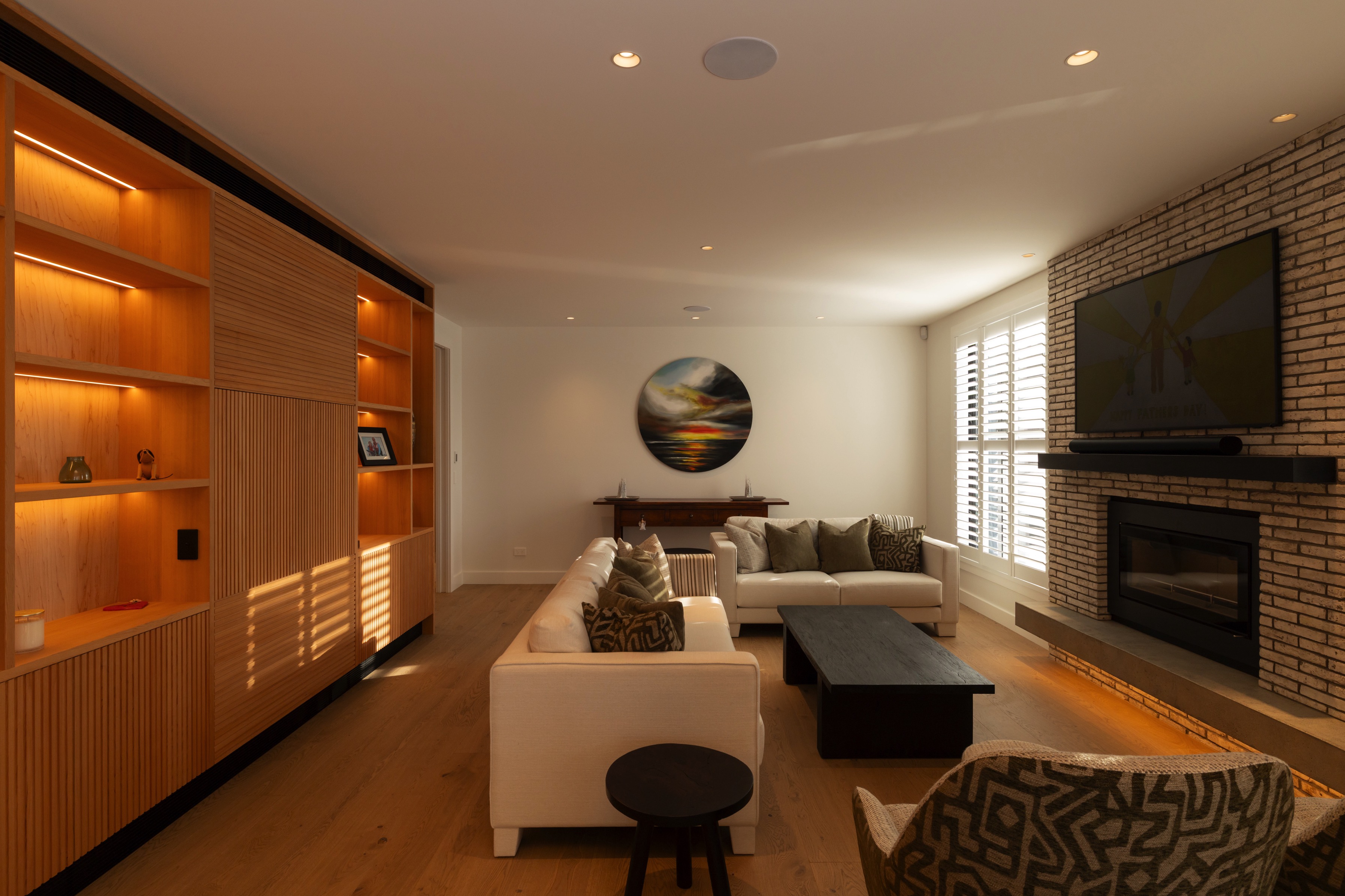 Modern home with LED lighting, designed by in house lighting designer