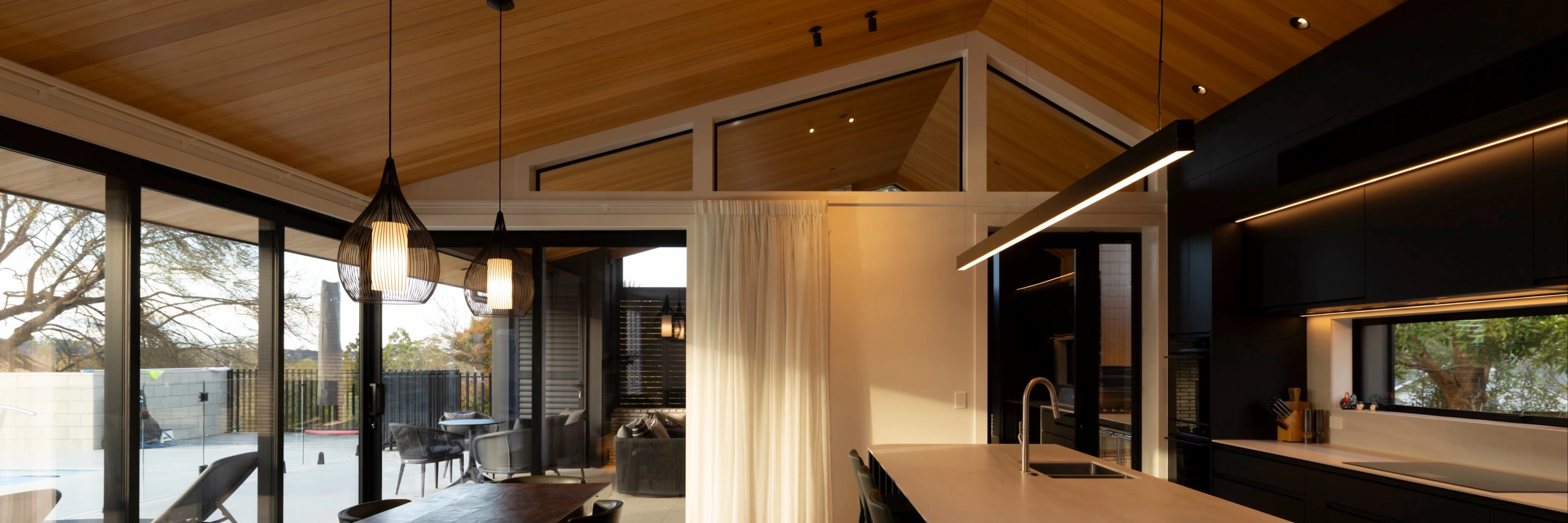Modern home with LED lighting, designed by in house lighting designer