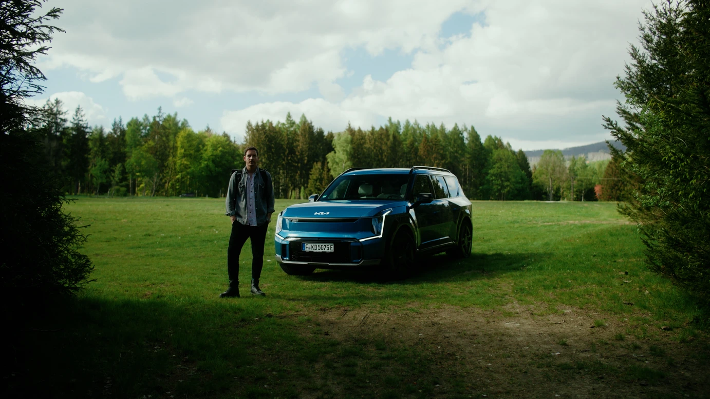 Man infront of a car
