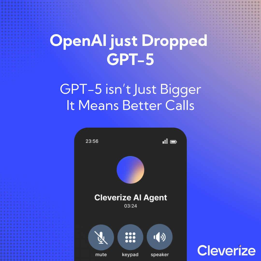 GPT-5 powers Cleverize AI voice receptionist, enabling natural, responsive phone conversations for businesses.