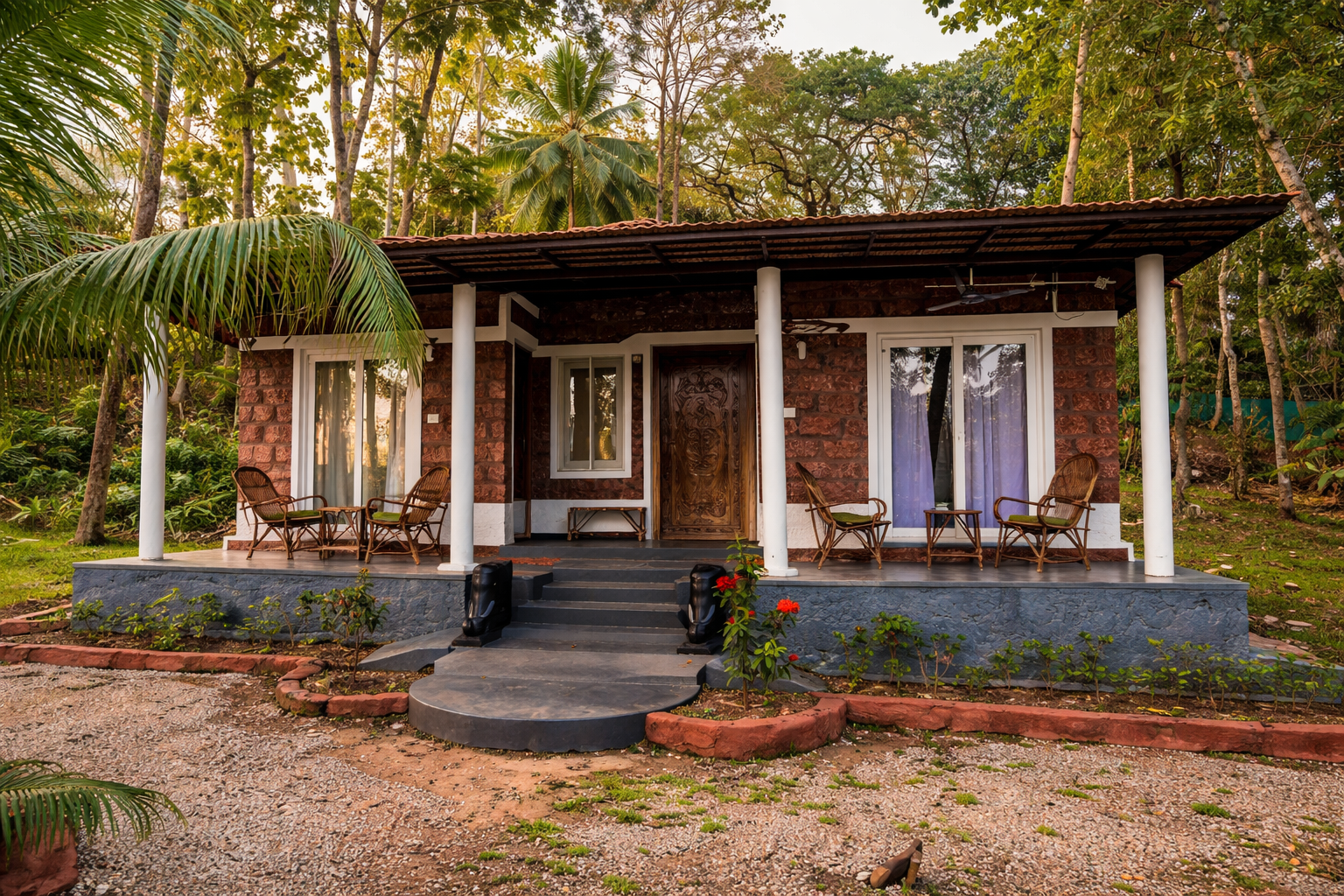 Traditional Ayurveda retreat center with spa treatments and serene accommodations in India