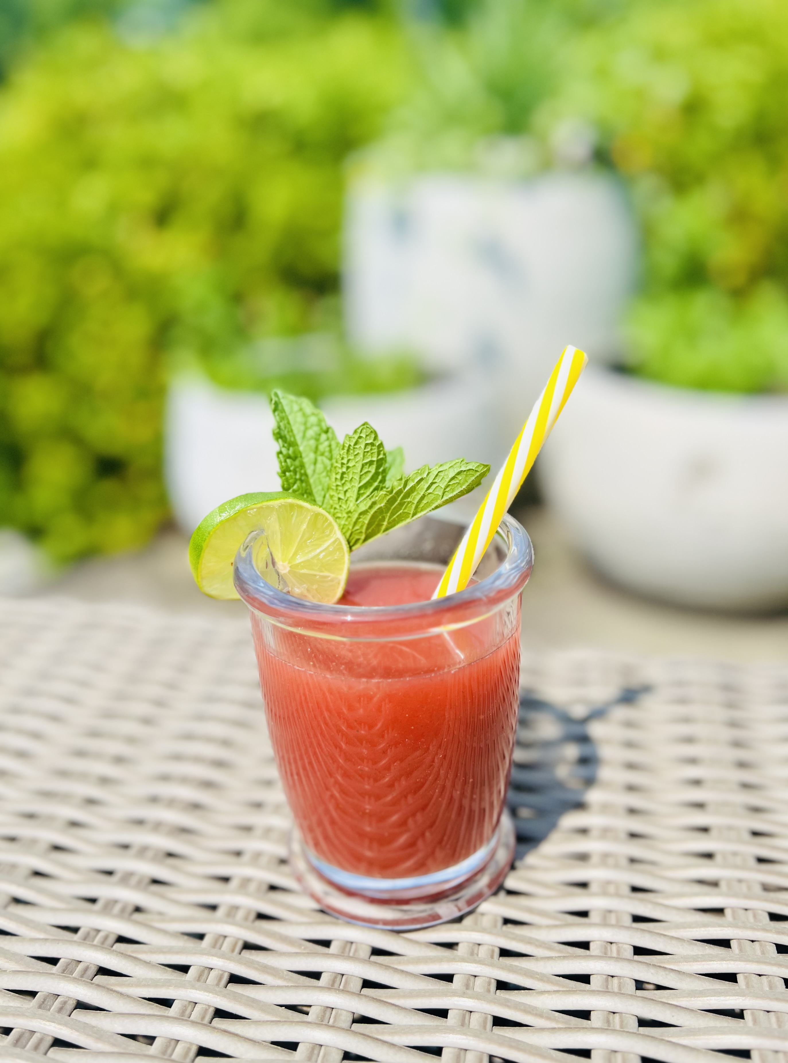A watermelon refresher drink with mint
