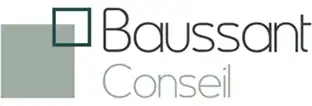 Logo de Baussant Conseil représentant deux carrés qui se chevauchent, l'un foncé et l'autre clair, à côté du nom de l'entreprise.