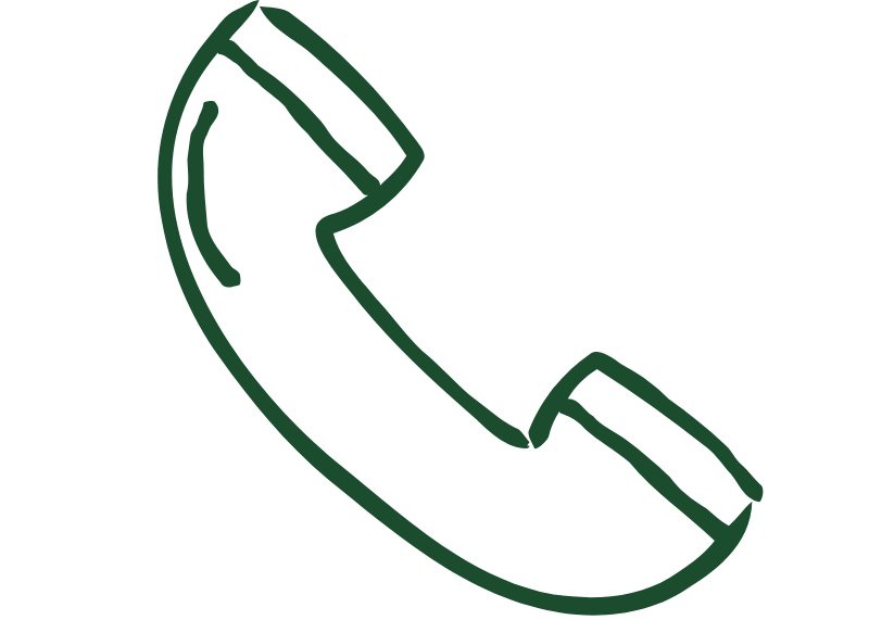 Simple dessin vert représentant un combiné téléphonique classique.