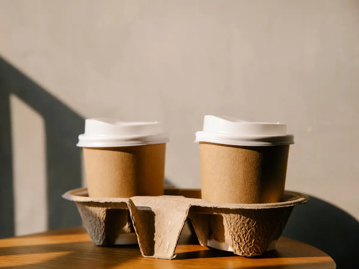Two paper coffee cups 