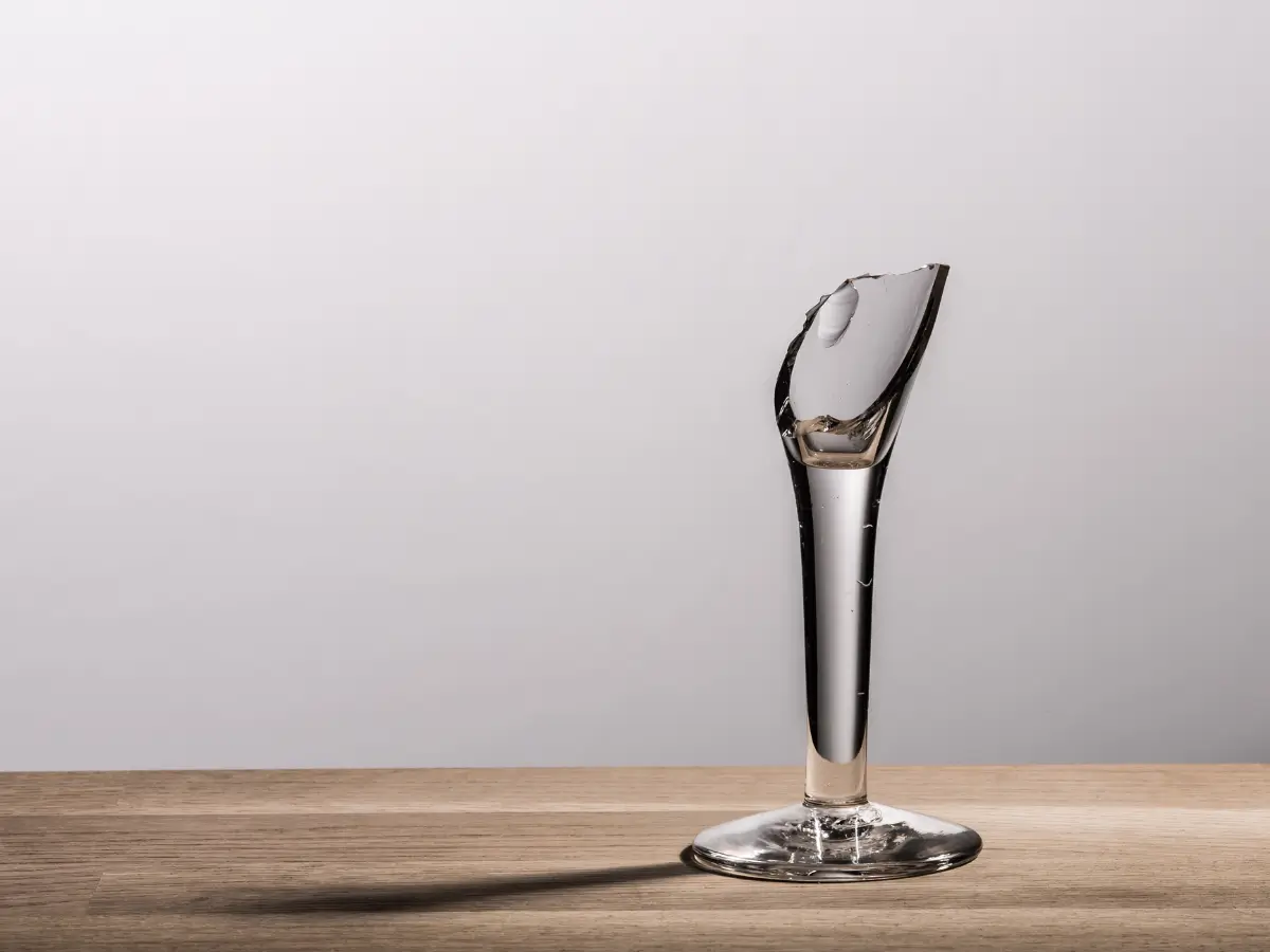 A broken stem of a glass