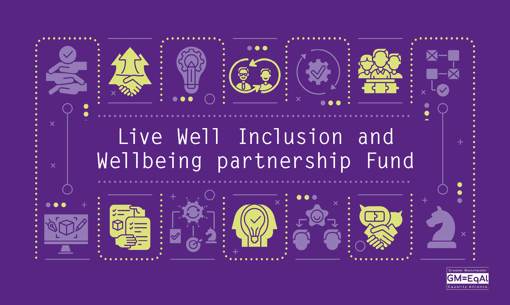 Graphic reads: Live Well Inclusion & Wellbeing Partnership fund