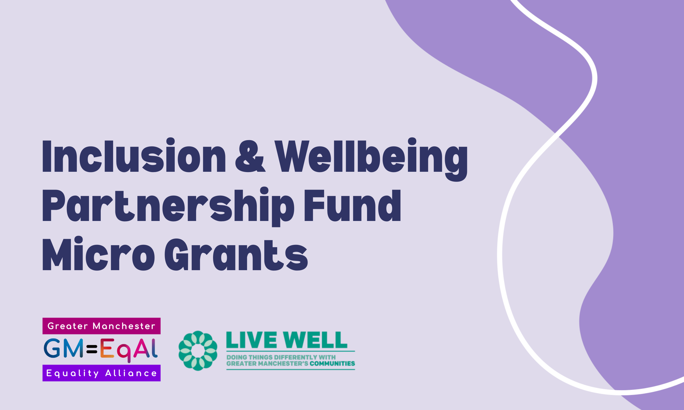 Image reads: Inclusion & Wellbeing Partnership Fund Micro Grants
