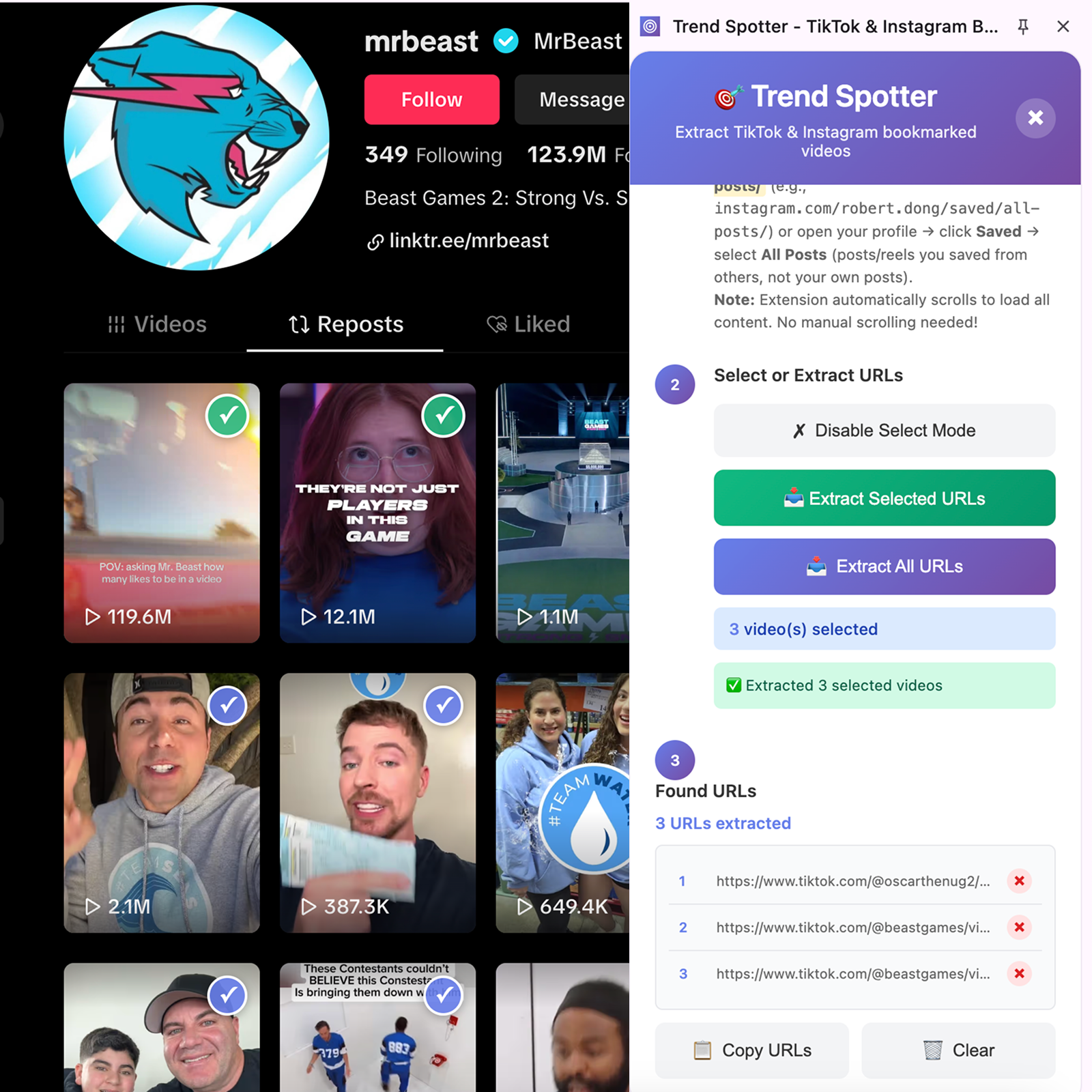 chrome extension that pulls in your video bookmarks