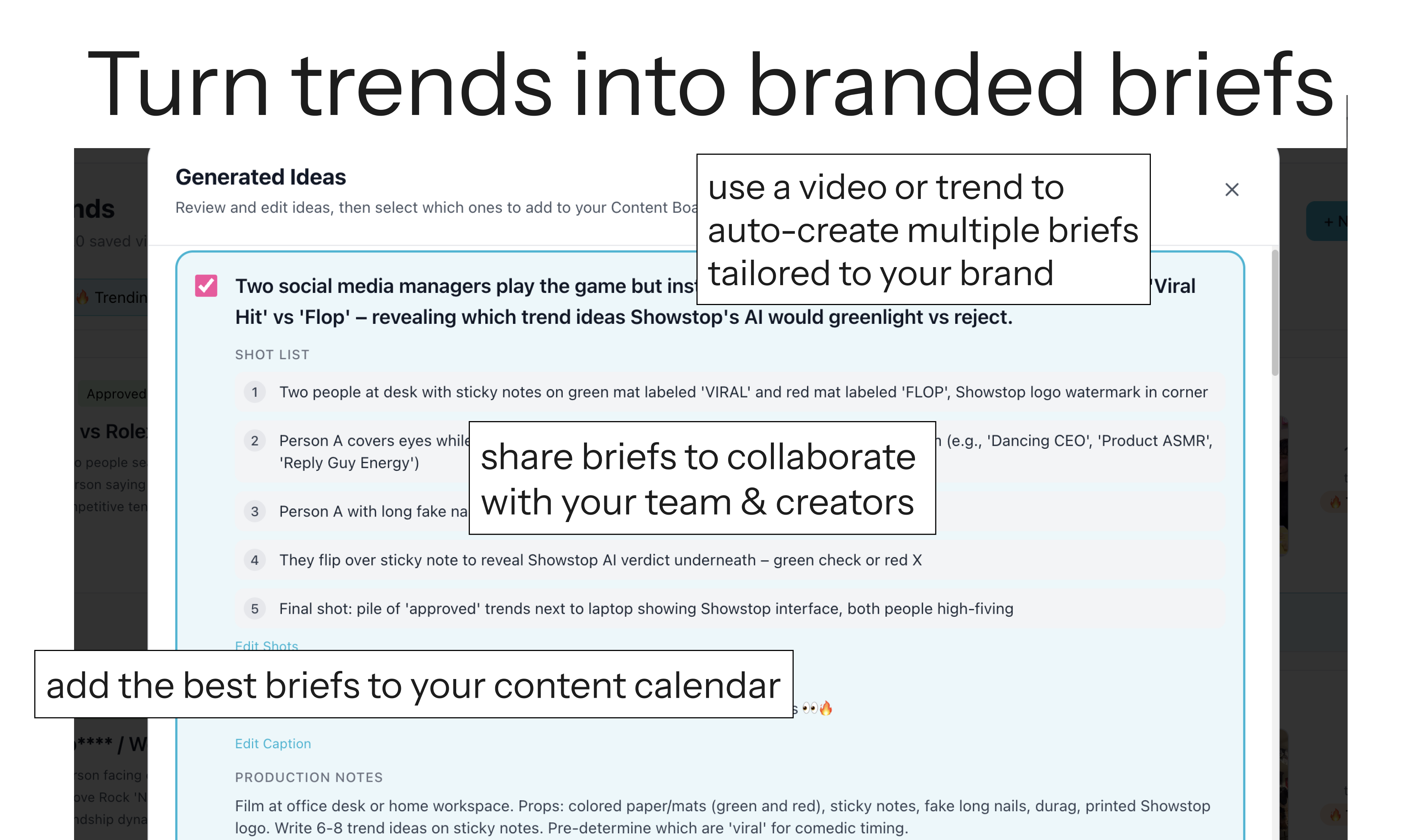 trend to brief feature that turns trends into ready-to-go briefs
