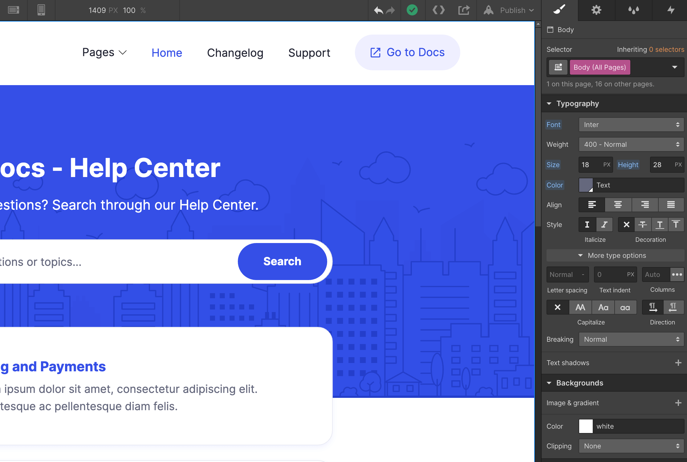 Typography - Docs Webflow Template