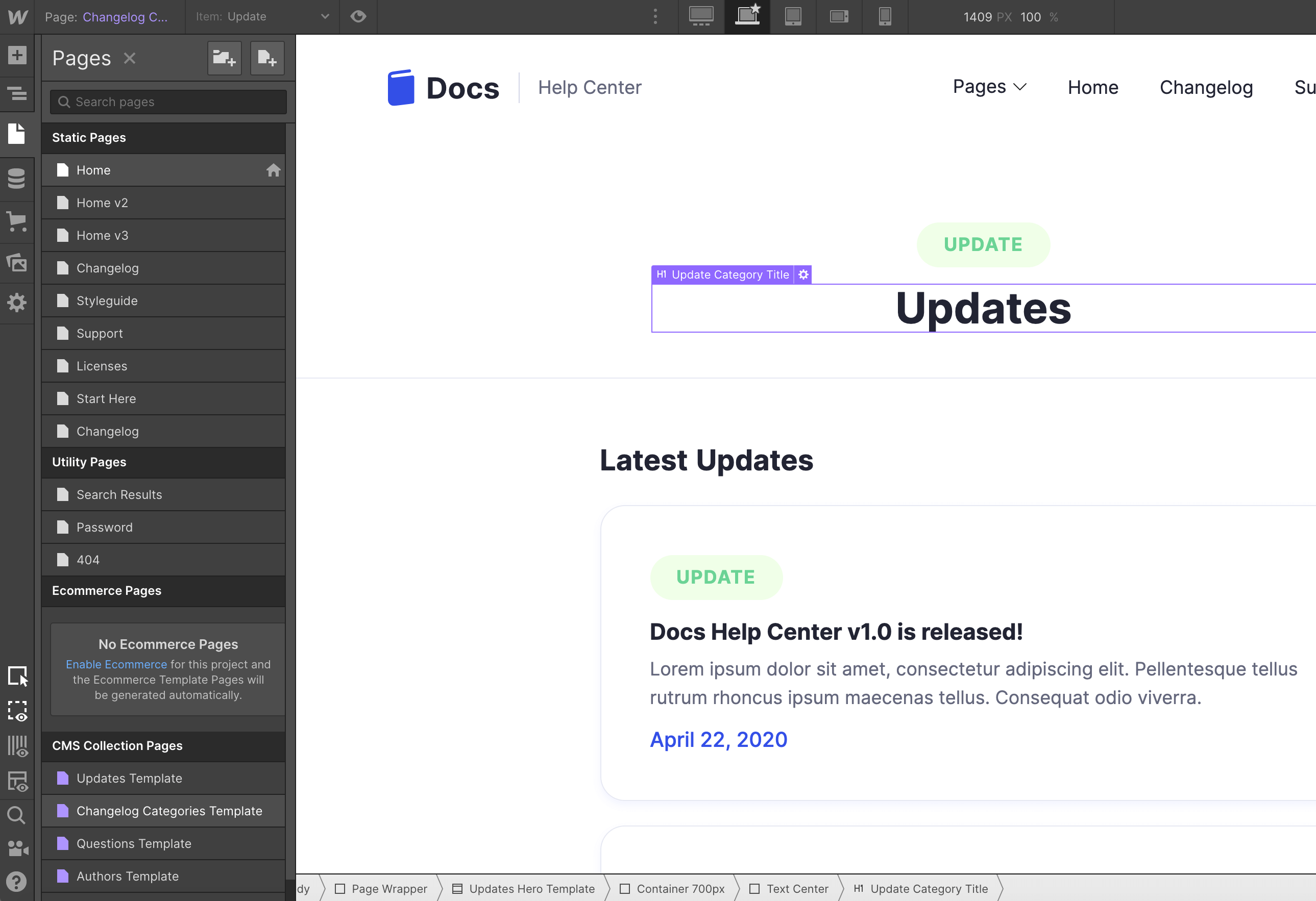 CMS Item - Docs Webflow Template
