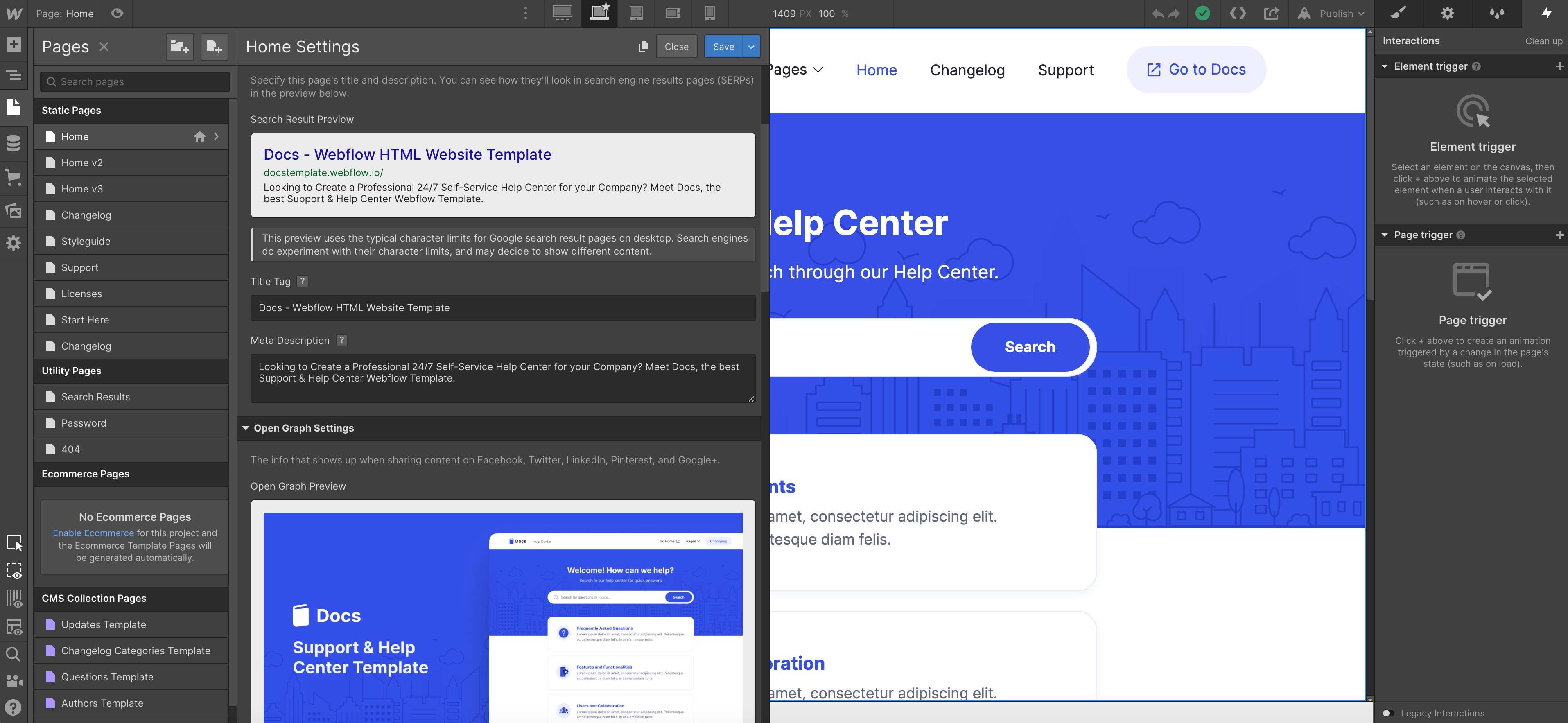SEO - Docs Webflow Template