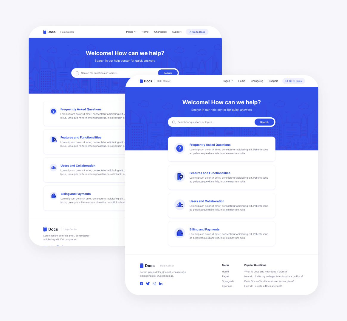 Docs - 7 page included - Support and Help Webflow Template